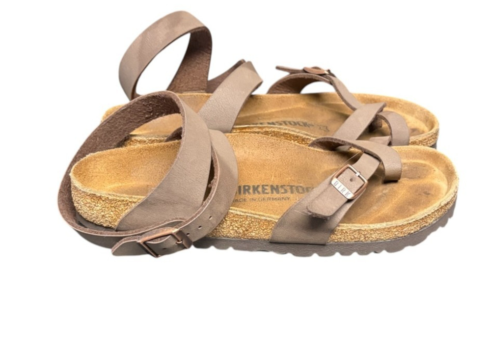 Birkenstock Yara Sandals Womens EU 37 US 6 Brown Leather Ankle Strap Boho